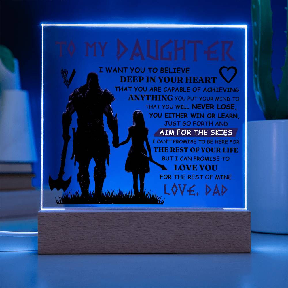 TO MY DAUGHTER VIKING SQUARE ACRYLIC PLAQUE