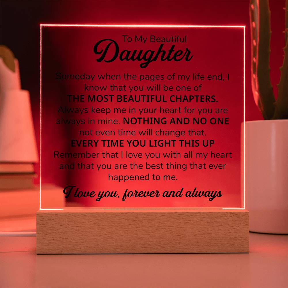 TO MY DAUGHTER CHAPTERS SQUARE PLAQUE