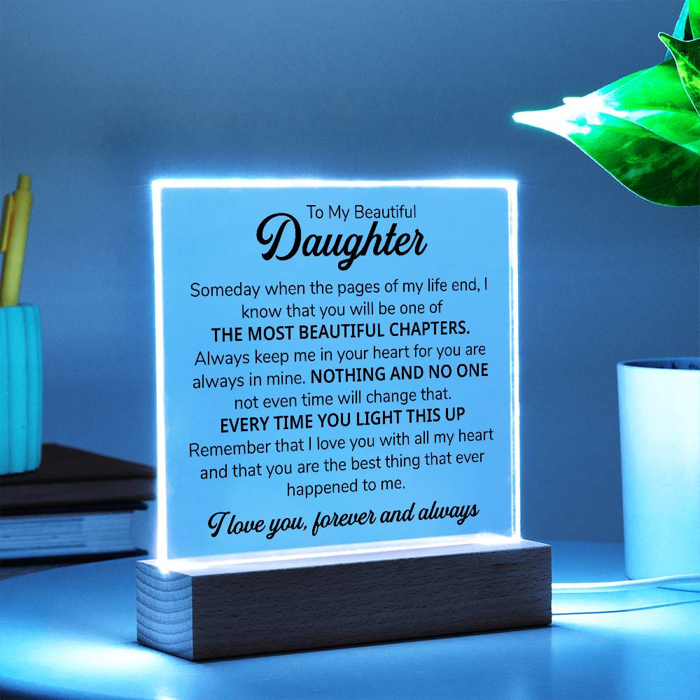 TO MY DAUGHTER CHAPTERS SQUARE PLAQUE
