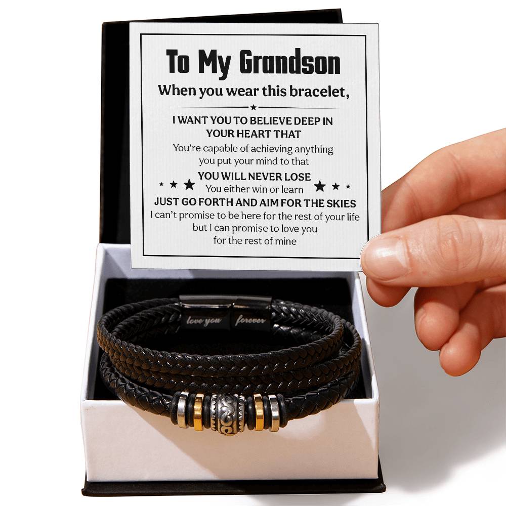 Love You Forever To My Grandson Bracelet Believe Deep