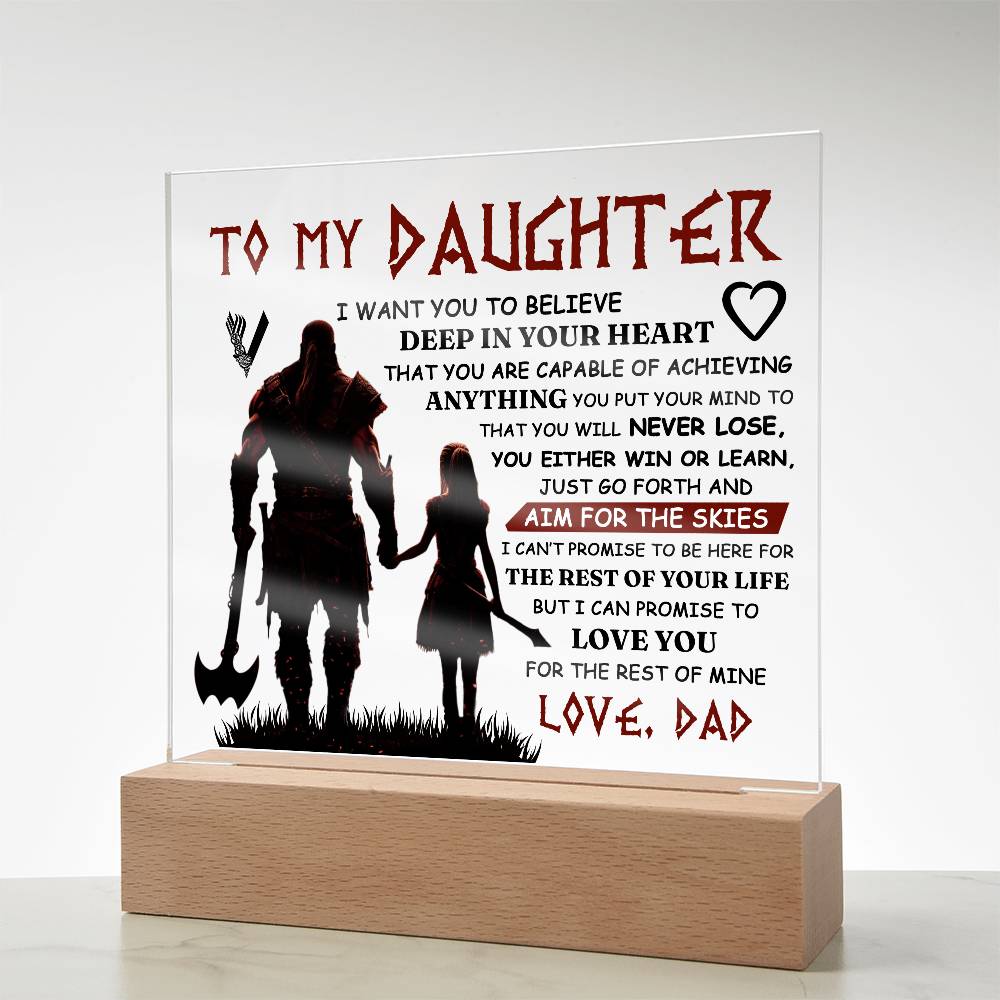 TO MY DAUGHTER VIKING SQUARE ACRYLIC PLAQUE