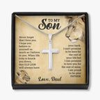 TO MY SON THIS OLD LION CROSS NECKLACE GIFT SET